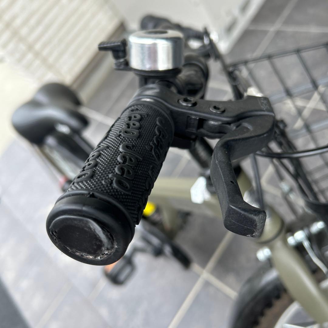 Jeep 子供用自転車 カーキ 前カゴ付き