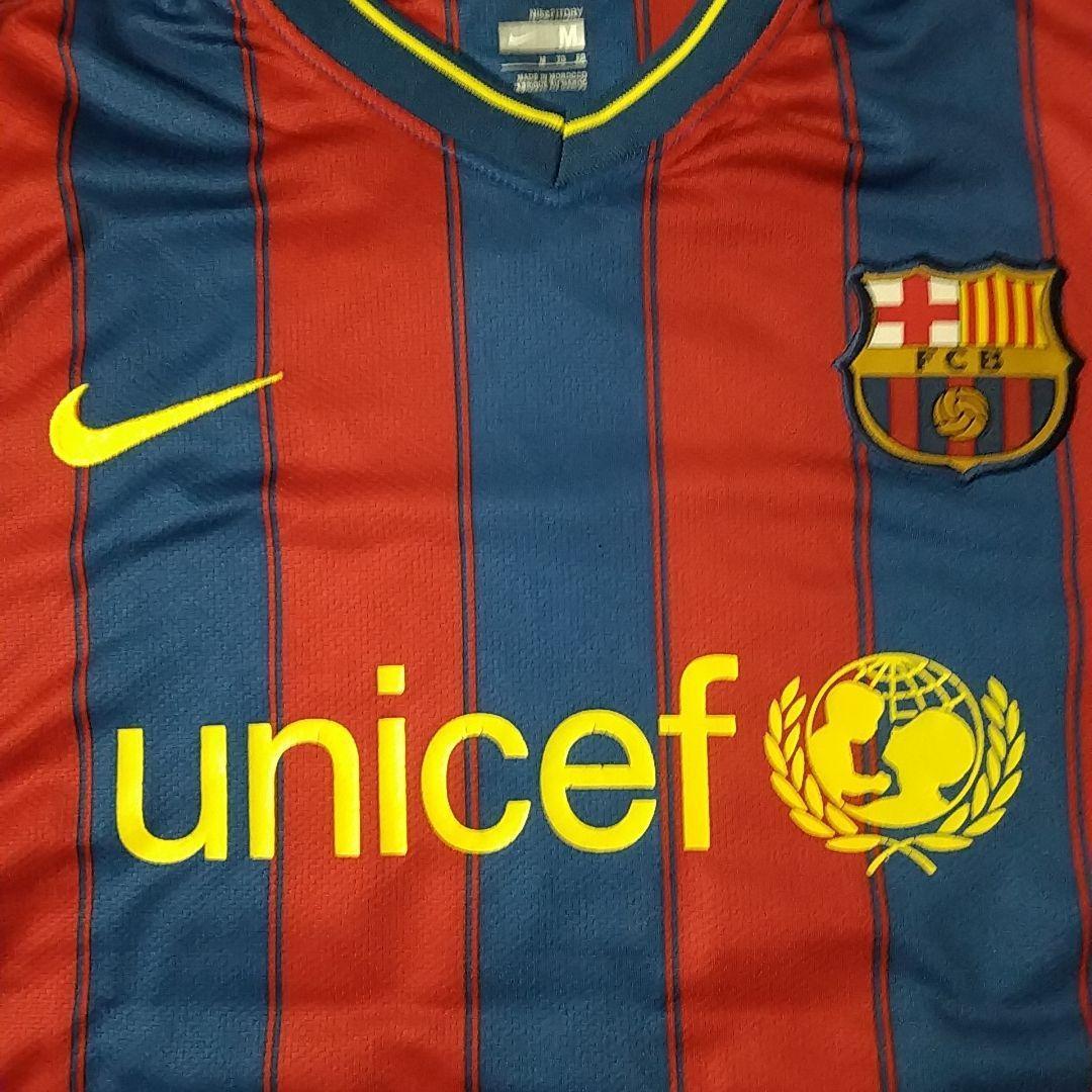 大人気☆ナイキ FCバルセロナ 刺繍 09/10 メッシ ユニフォーム M