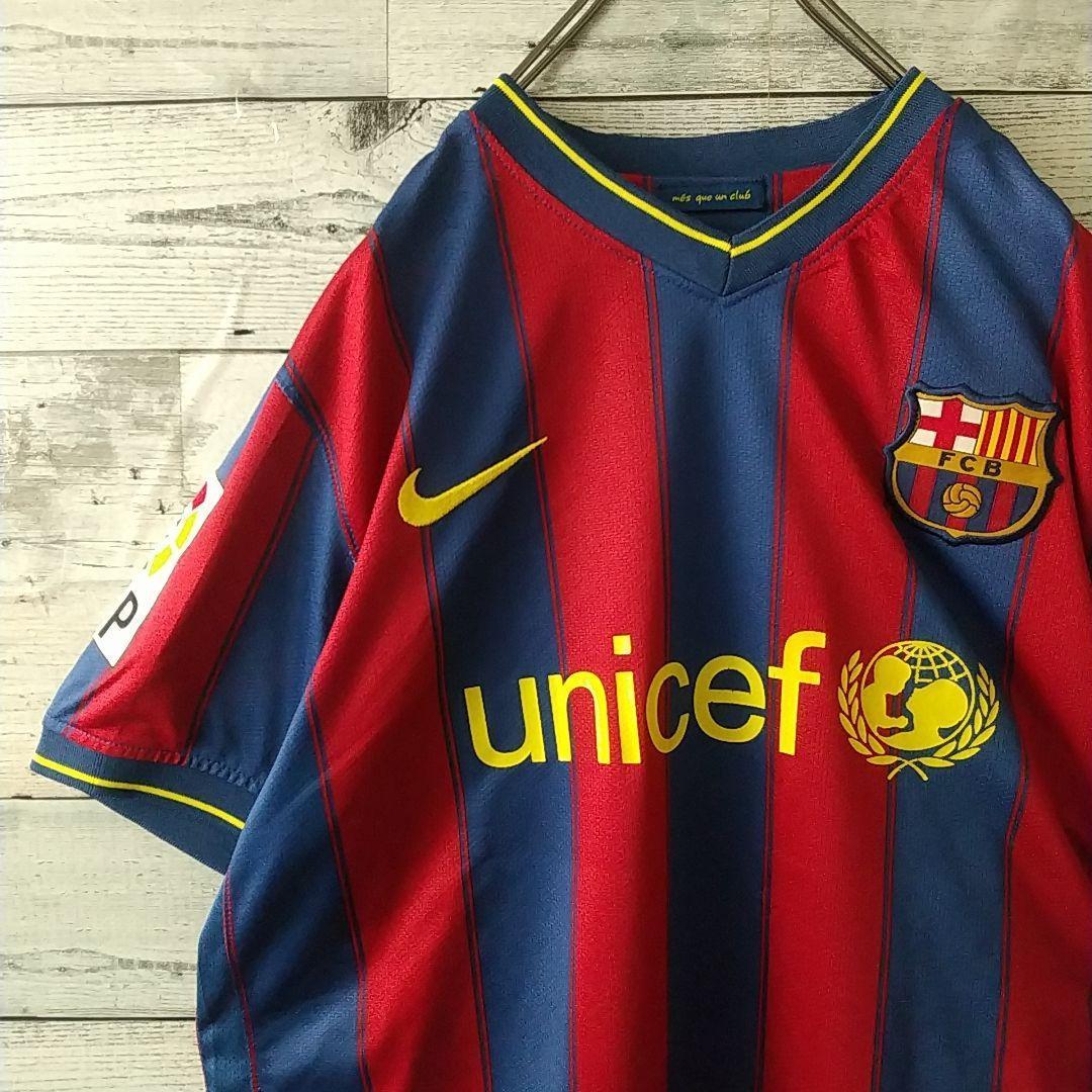 大人気☆ナイキ FCバルセロナ 刺繍 09/10 メッシ ユニフォーム M