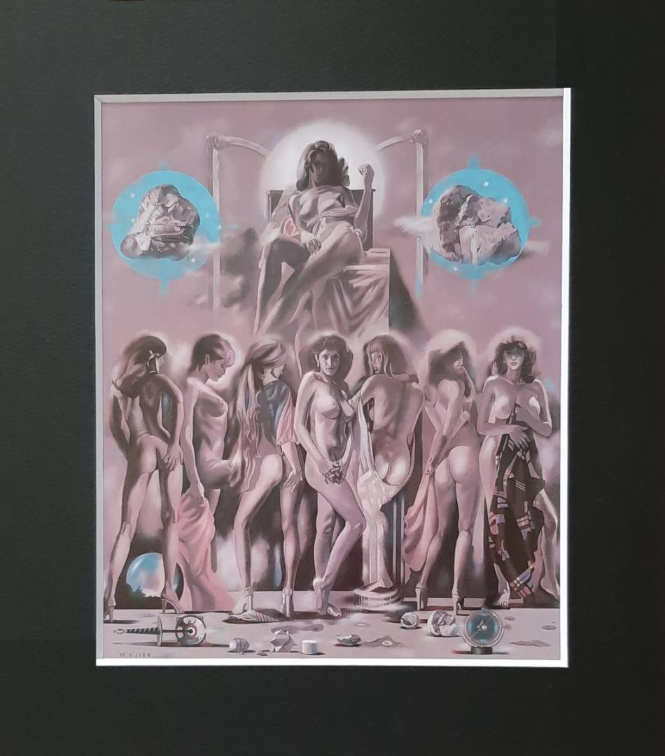 飯田四郎、「天上の詩 '99(Ⅰ)」、希少画集の額装画、四季、風景、人気作品