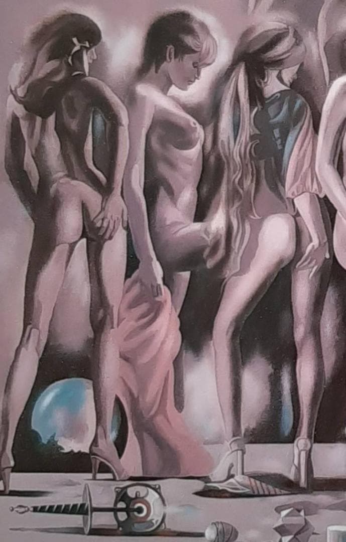 飯田四郎、「天上の詩 '99(Ⅰ)」、希少画集の額装画、四季、風景、人気作品