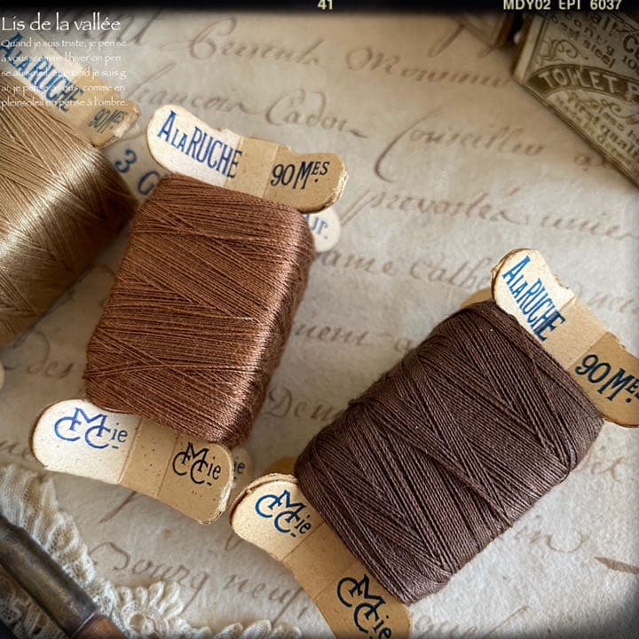 フランスアンティーク 立体糸巻き 3こセット.。.:⋈*