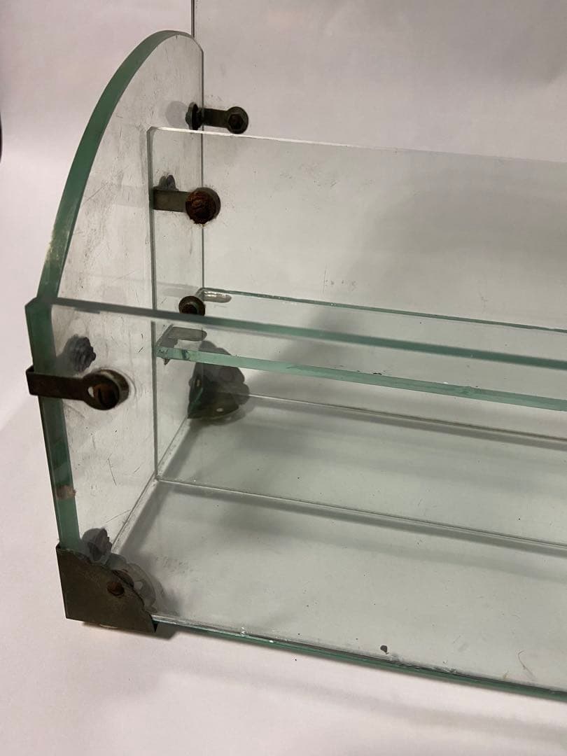 昭和レトロ ガラスの店舗用什器 文房具屋さん 飾り棚 硝子 ディスプレイケース