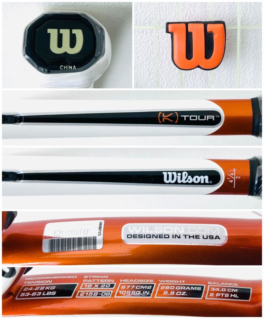 【新品同様】ウィルソン『ケーファクターツアー K TOUR』テニスラケット／G2