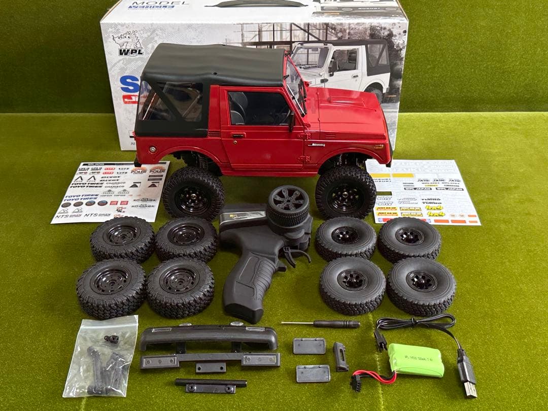 WPL C74-1 ジムニー 全塗装 大口径金属製ホイール、タイヤ、おまけ付