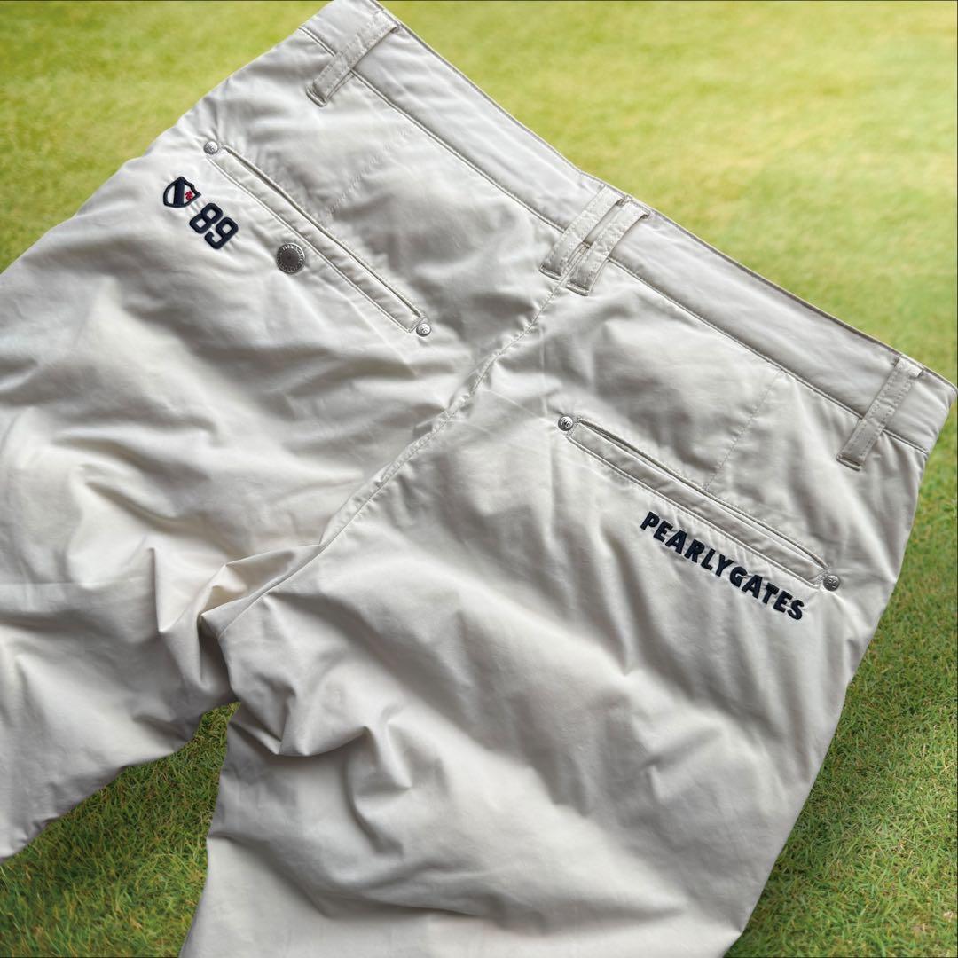 防寒　蓄熱素材　パーリーゲイツ　ダウンパンツ　中綿入り　M〜L相当　オフホワイト