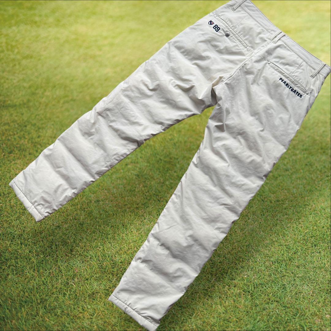 防寒　蓄熱素材　パーリーゲイツ　ダウンパンツ　中綿入り　M〜L相当　オフホワイト