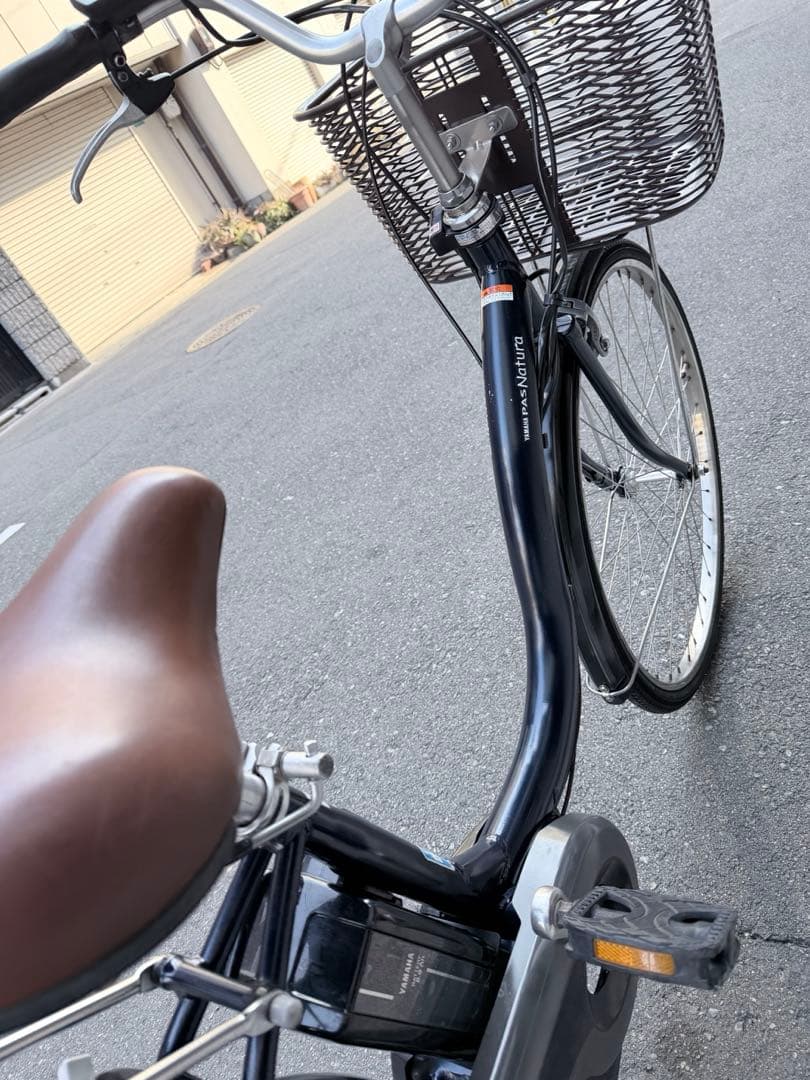 大阪府　ヤマハ　電動アシスト自転車 黒 バスケット付き