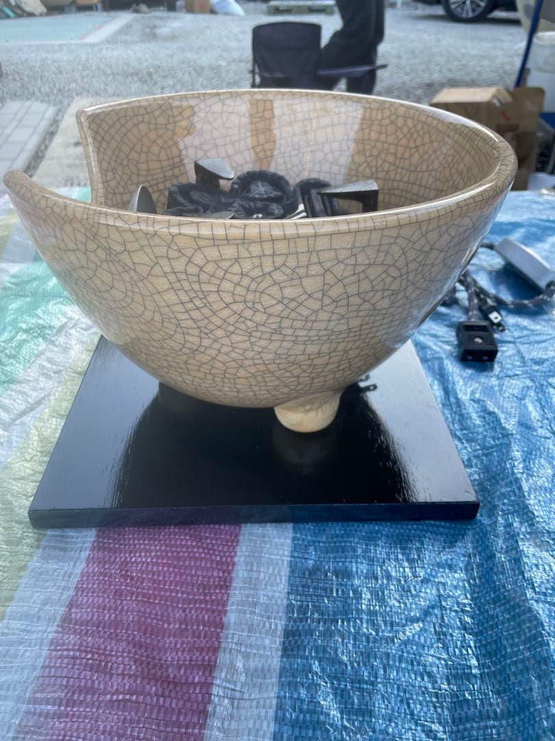 ￼茶道具 野々田式 風炉型電熱器 ヒーター さつま琵琶色A元箱