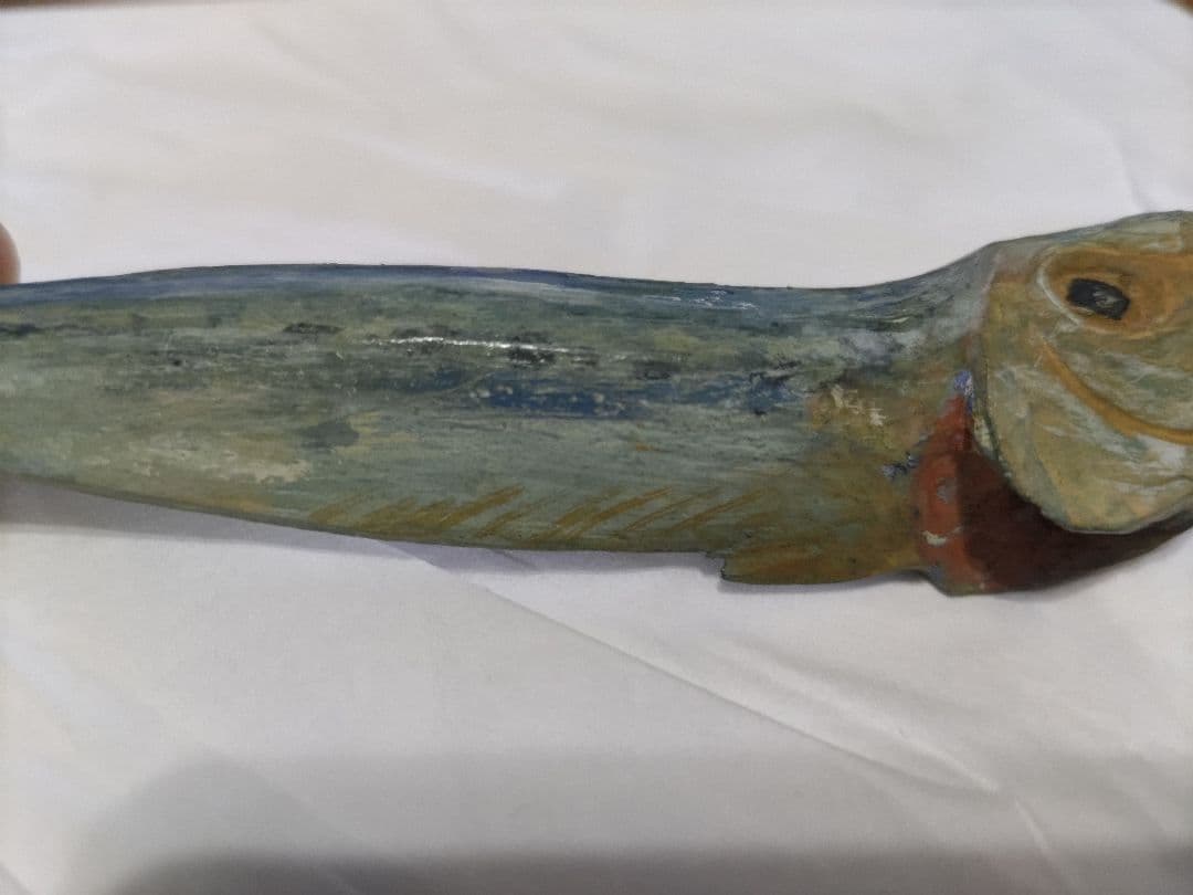 富永朝堂 木彫　干魚　見事な目刺鰯です！