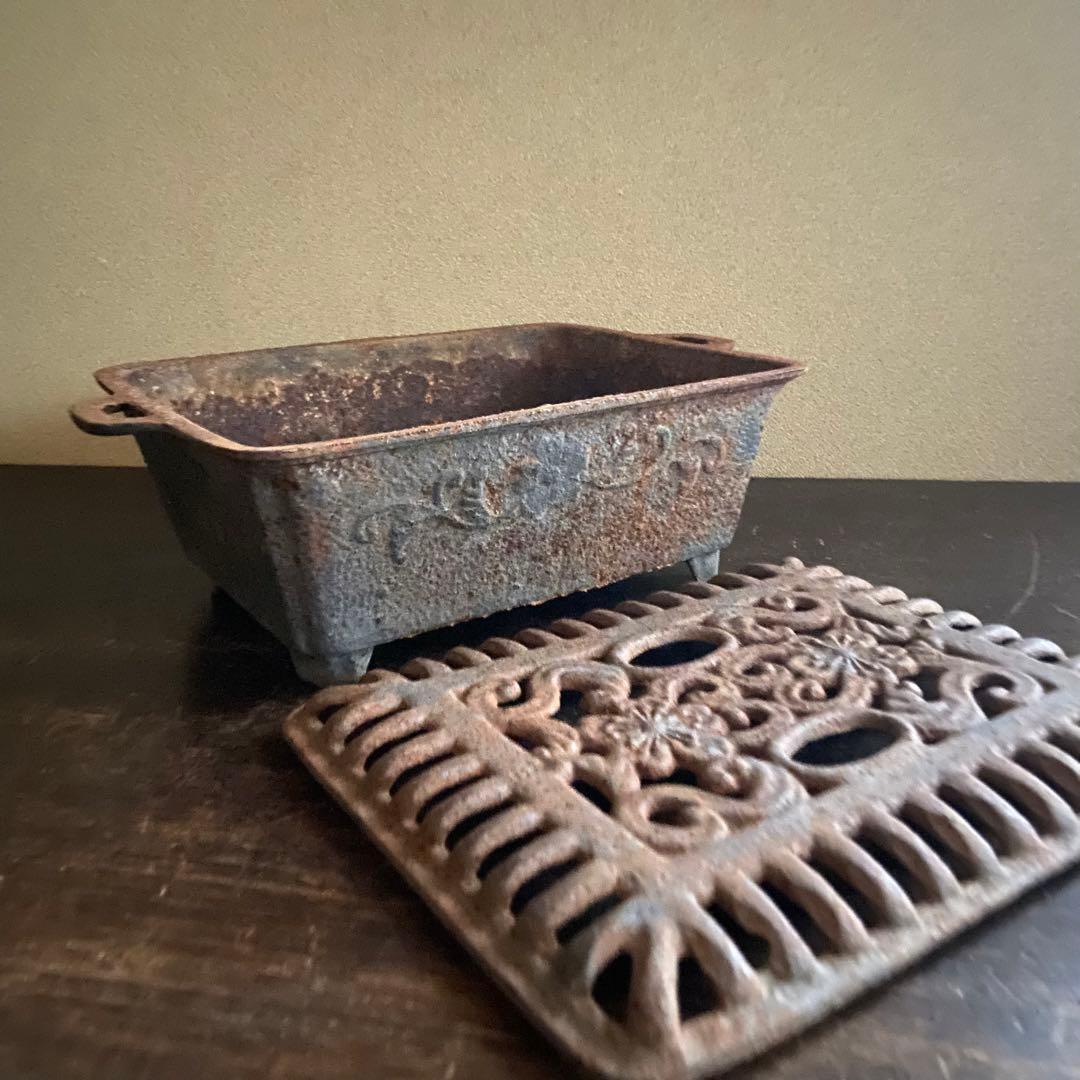 行火　豆炭あんか　鋳物　鉄　古道具　当時物　ガーデンオブジェにも