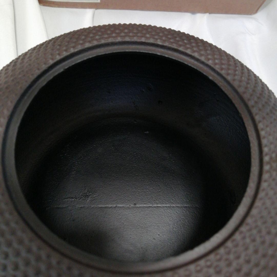 南部鉄器 鉄瓶 平形アラレ 1.6ℓ ひねりづる 茶仕上げ MTH-7