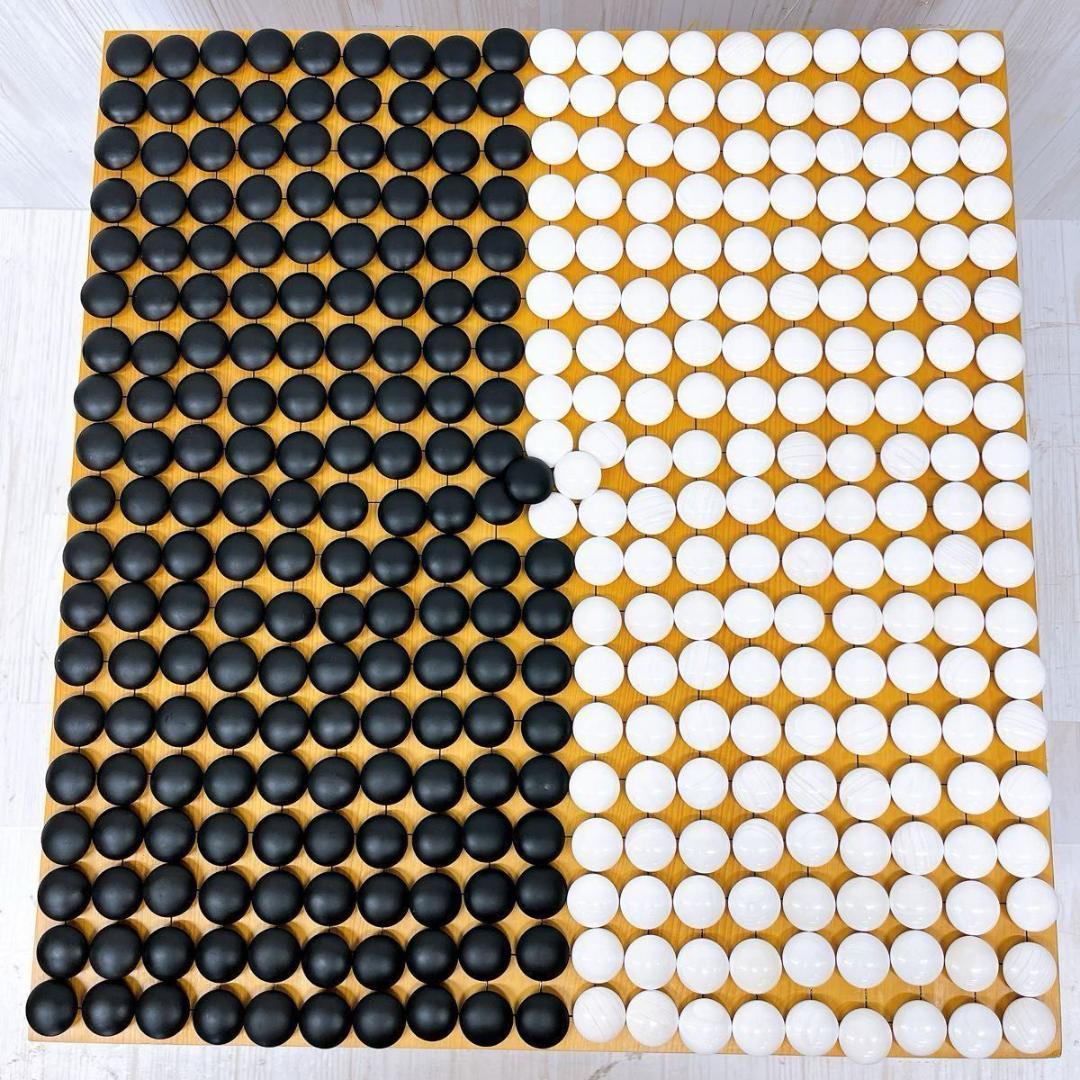 碁石 碁笥 碁盤 セット 本榧 柾目 五寸五分 那智黒石 蛤白石 35号 栗碁笥