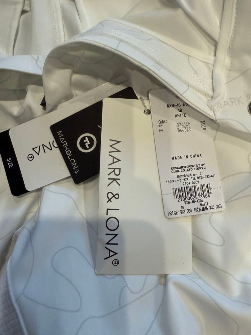 新品 ★ MARK&LONA ショーツ 白 マーク＆ロナ ハーフパンツ