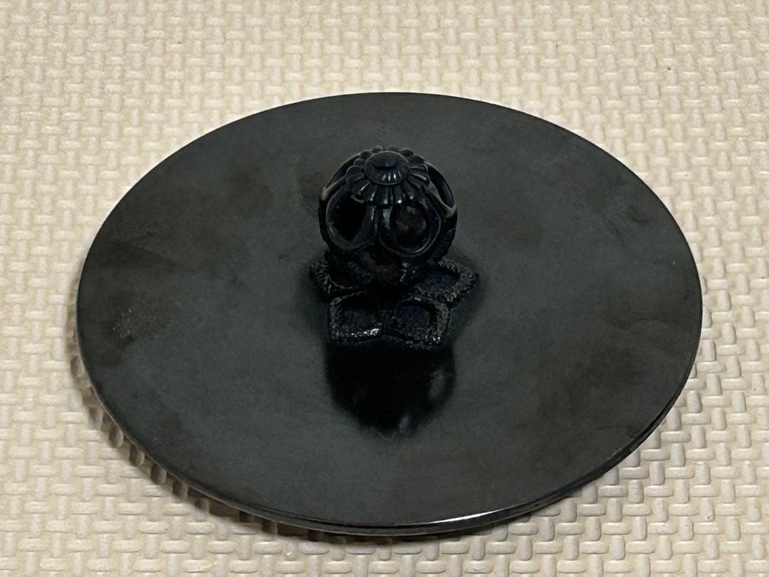 鉄製茶釜　菊池政光　亀甲地紋