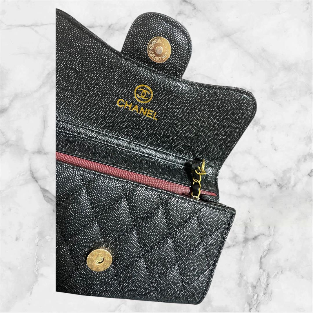 2/5まで限定出品　キルティングバッグ　ショルダー　ブラック　チェーン　ゴールド