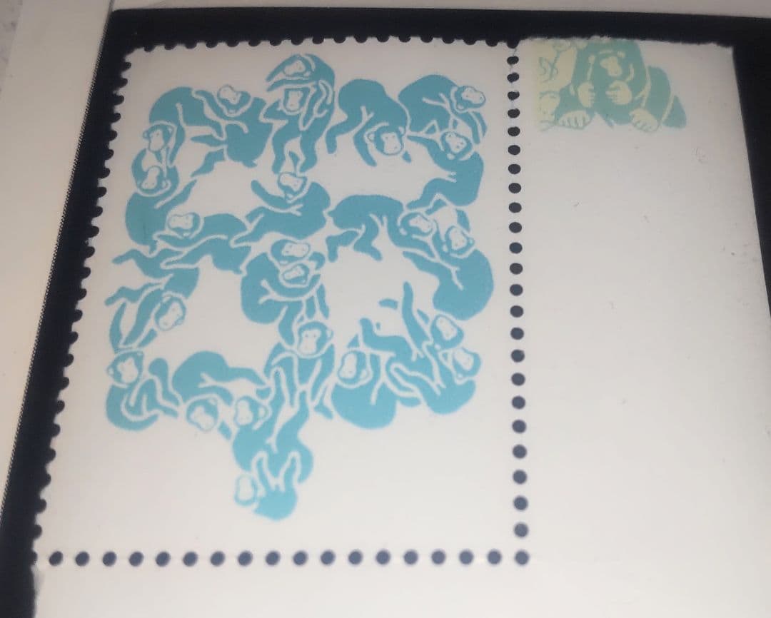 郵政省／大蔵省印刷局製造表記 無額面 切手形状印刷物 試作切手・工程資料？