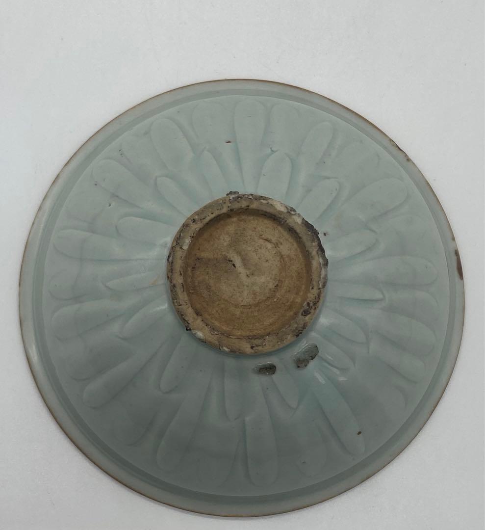 中国　青白磁畫花蓮池鴨紋碗　湖田窯　木箱入　送料込み0111