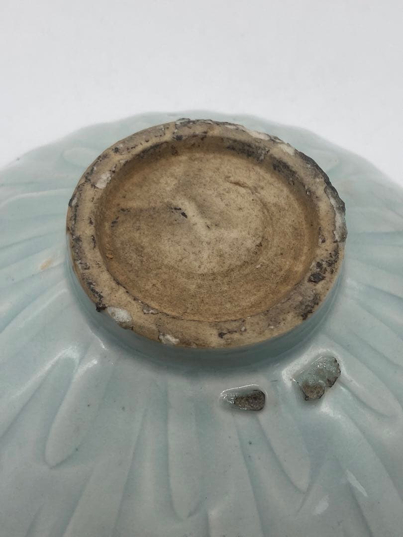 中国　青白磁畫花蓮池鴨紋碗　湖田窯　木箱入　送料込み0111