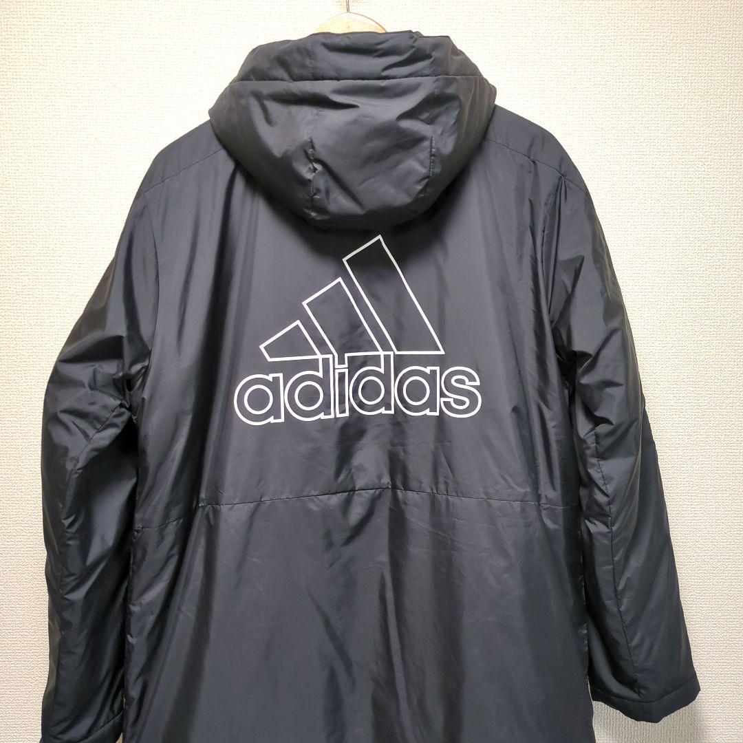 adidas アディダス ベンチコート ロングコート 黒 L