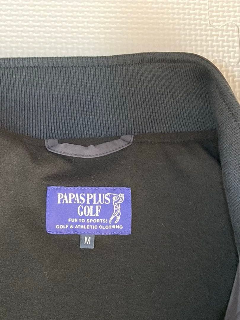 PAPAS PLUS GOLF 防寒・防風裏フリースフルジップブルゾン／Mサイズ