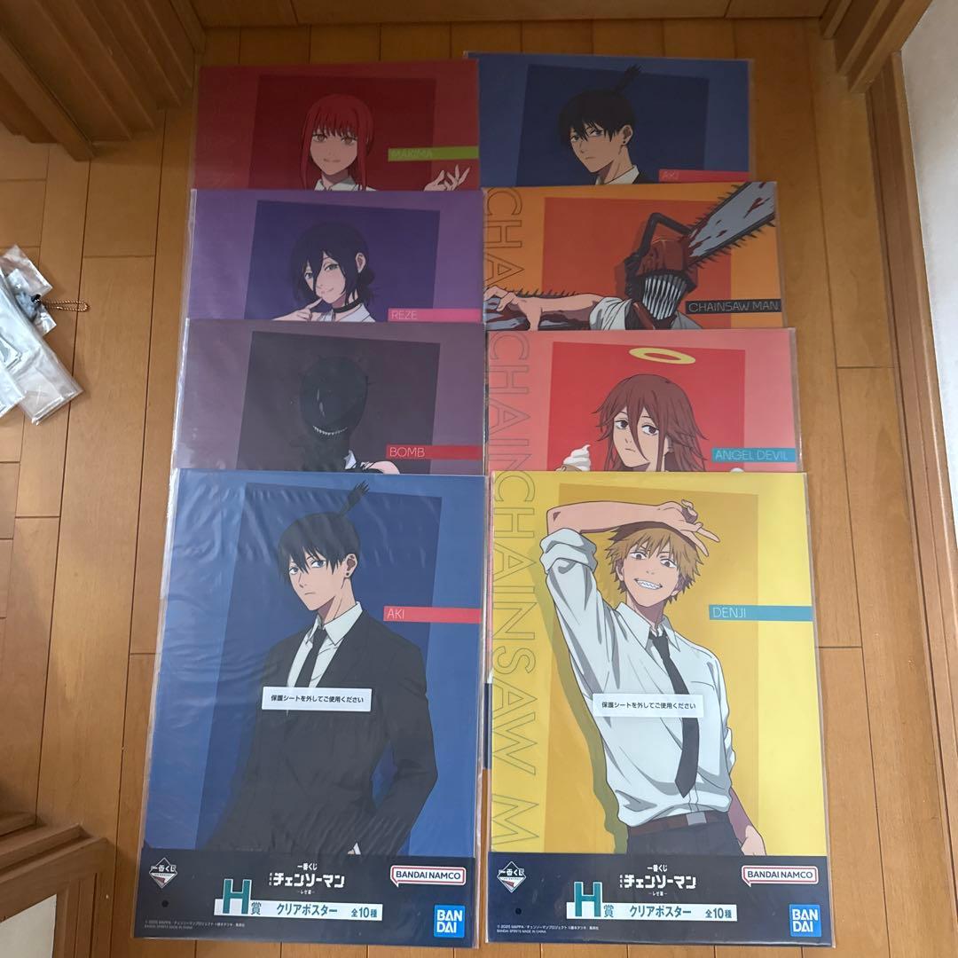 チェンソーマン一番くじ　クリアポスター、アクリルスタンド、ラバーチャーム
