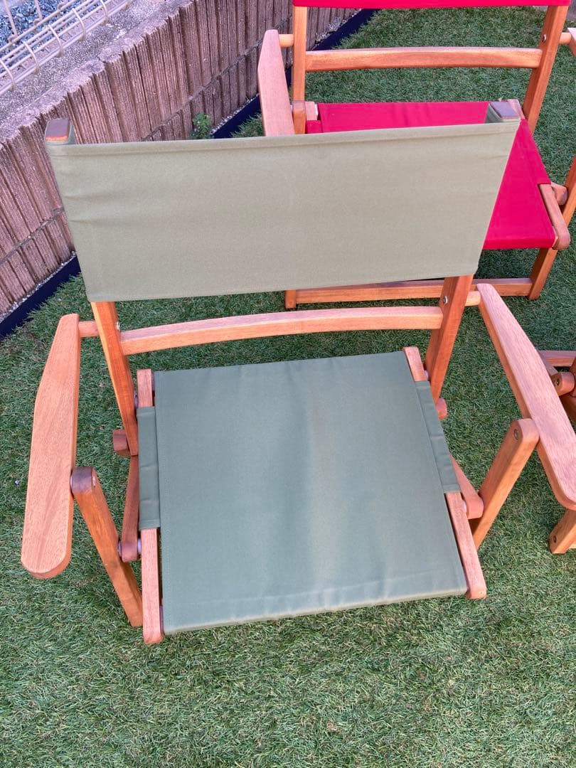 アウトドアチェア　4脚セット　キャンバス生地