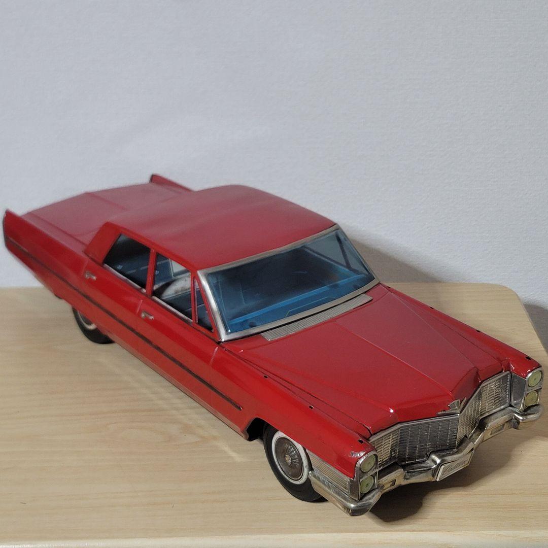 野村トーイ ブリキ 特大キャデラック赤 65cm