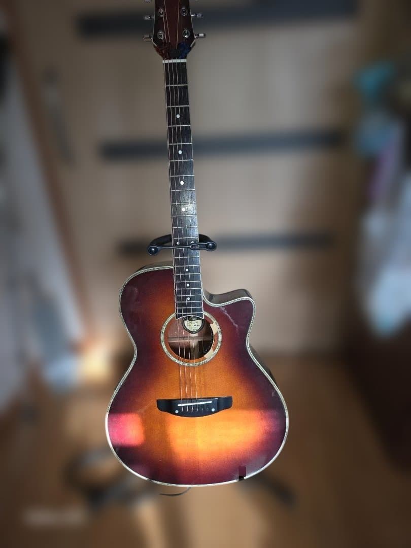 ★MorrisMR-601 エレアコ ギター ショルダーバッグ(合皮？) 付き