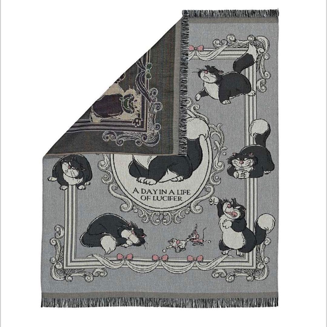 ルシファー ジャック＆ガス ブランケット 大判 猫の日 ディズニー　ひざ掛け