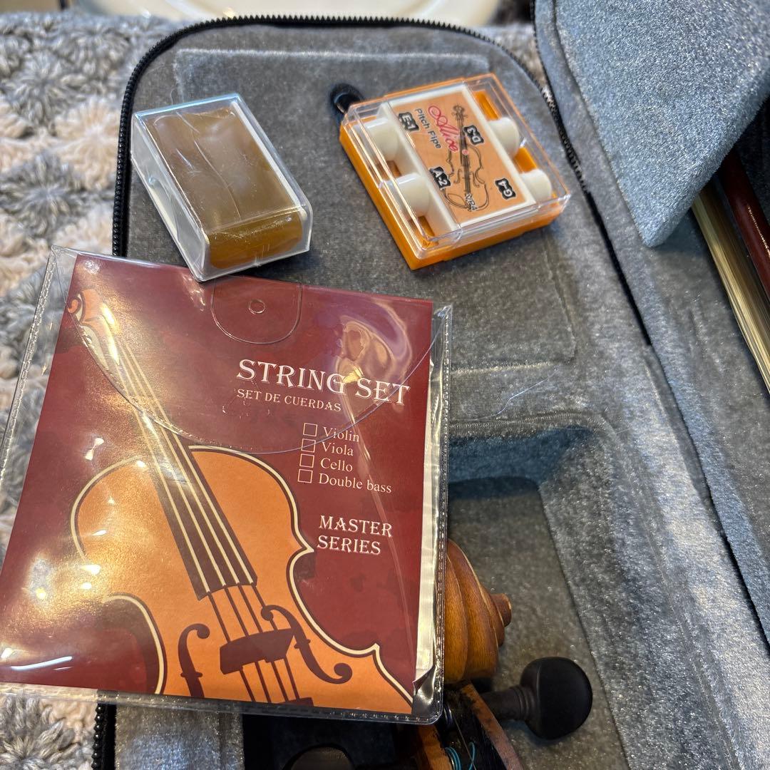 バイオリン 初心者セット 指板マークチューナー 予備弦セット付きブラウン ケース