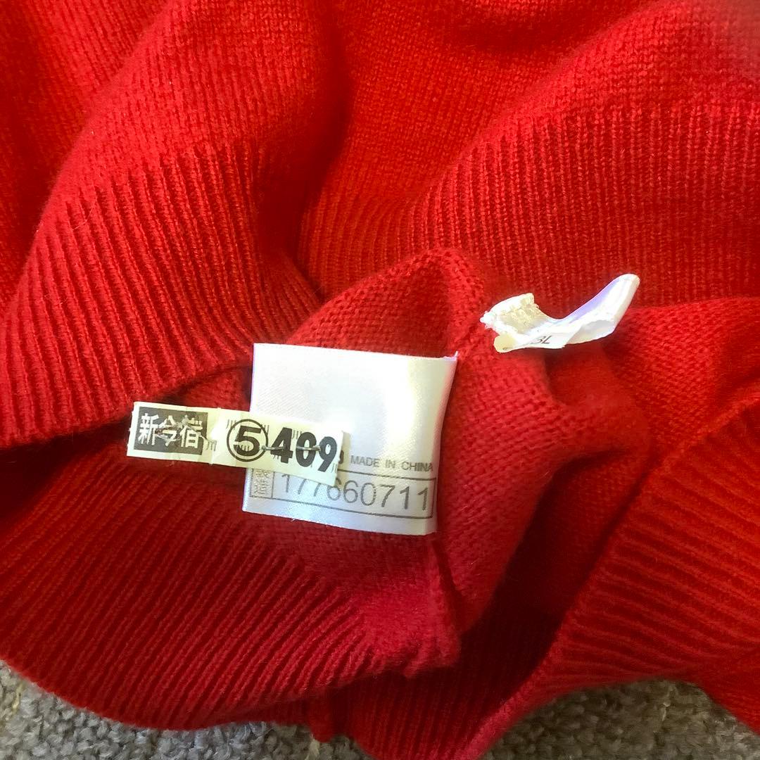 【カシミア100%】ミズノ　MIZUNO タートルネックセーター　レッド　3L