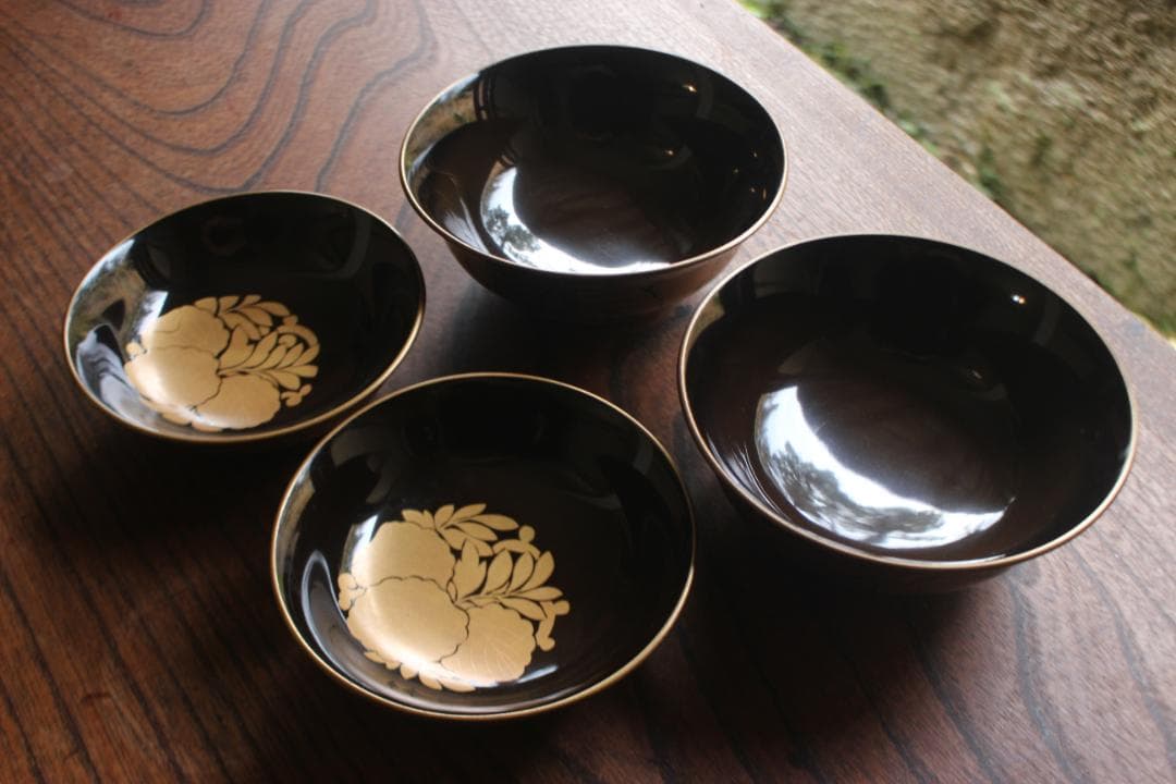 時代逸品！風情ある千筋糸目に極上桐花蒔絵の映えるお椀2点（検輪島塗懐石椀雑煮椀