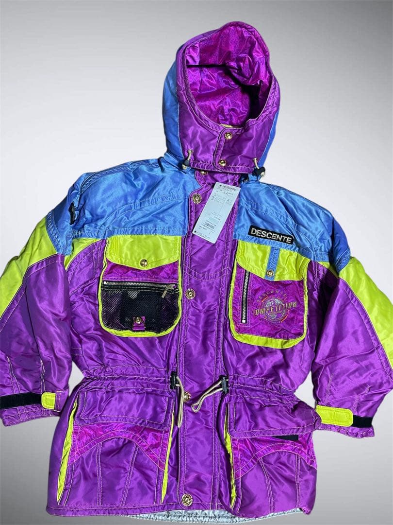 DESCENTE スキーウェアセット 紫/緑