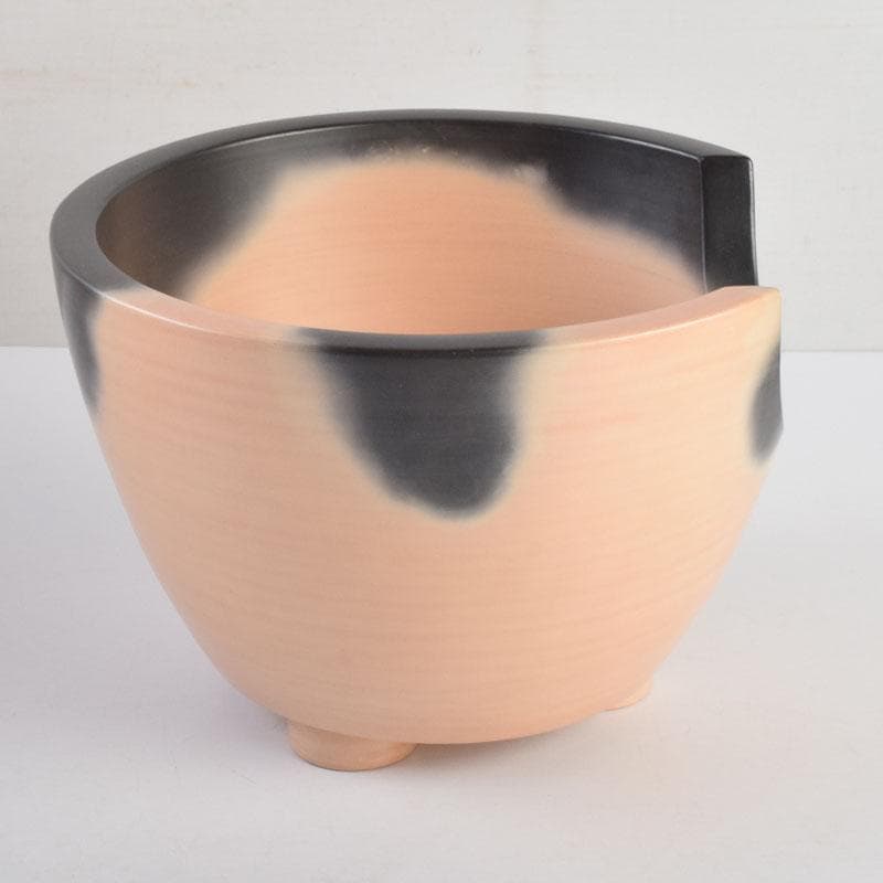 茶道具　蒲池窯　土器師　伊藤征隆作　雲華紅鉢風炉　共箱　C　9067A