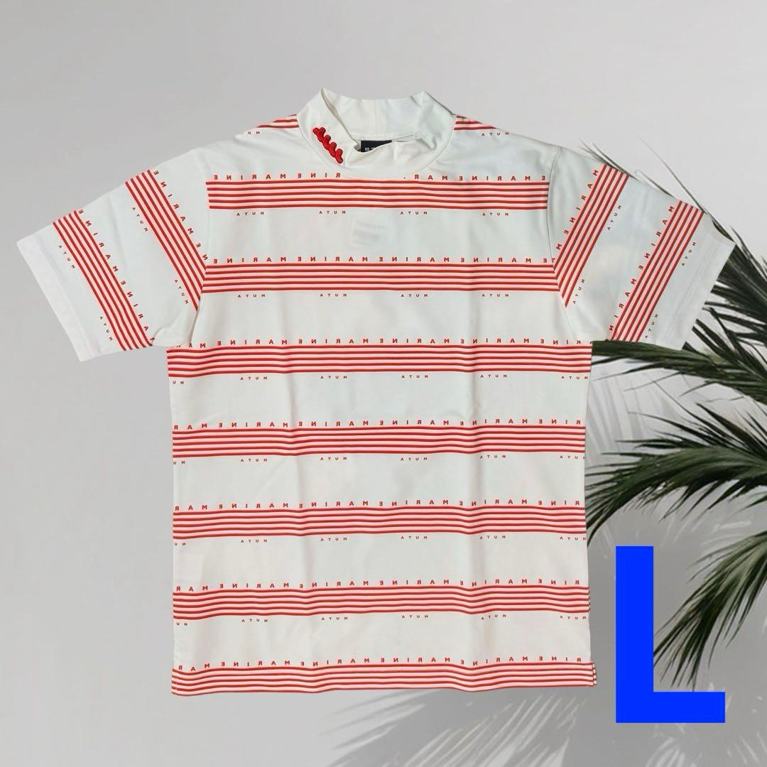 【新品】ムータマリン　ゴルフウェア　メンズ　半袖　モックネック　赤