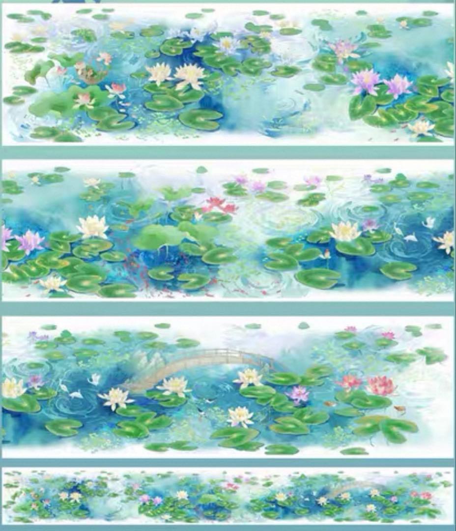 贝壳光 6cm×5m 睡莲 海外マスキングテープ 水面