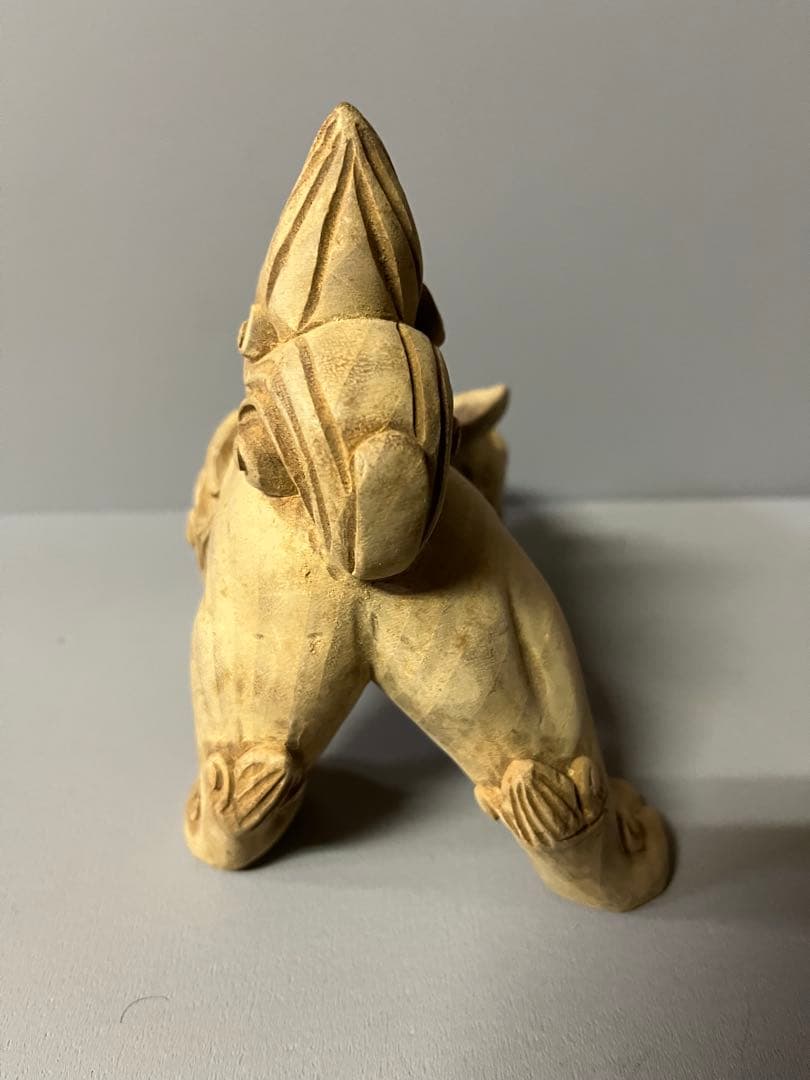 木彫り　獅子像　１対　35