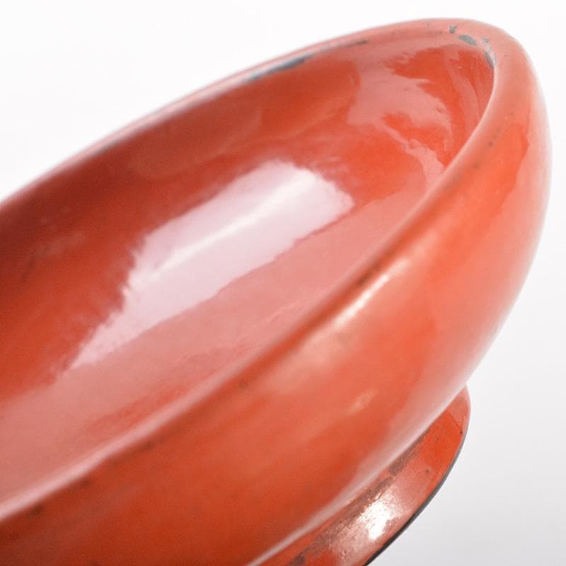 古民具　根来塗　時代根来　朱塗　酒盃　五客　時代合わせ箱　D　R7545