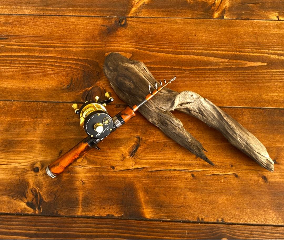 新品未使用　トラウトロッド　4ft9インチ ウッドグリップ　ベイトテレスコロッド