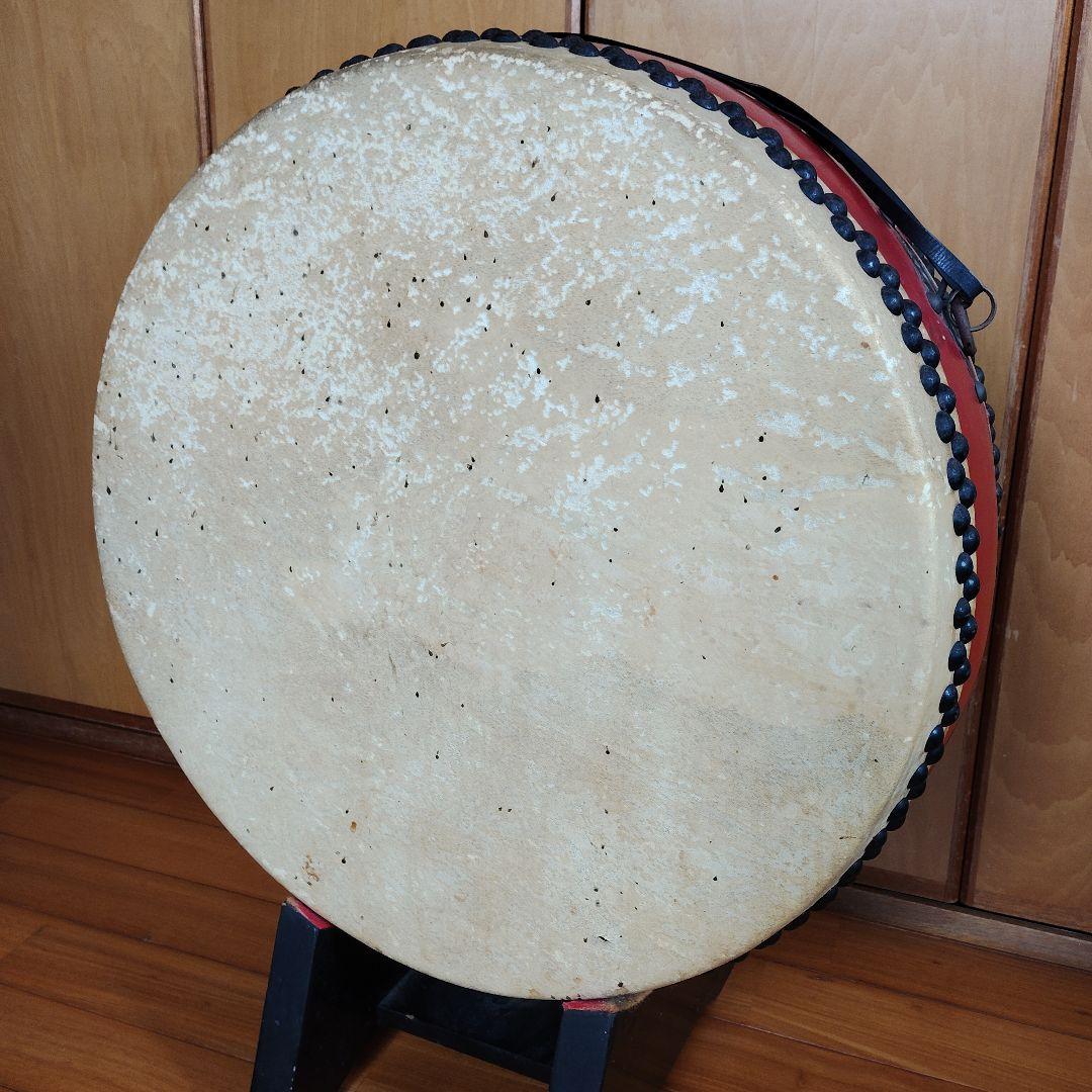 座敷用平太鼓 和太鼓 和楽器 木製スタンド付き 直径約55㎝