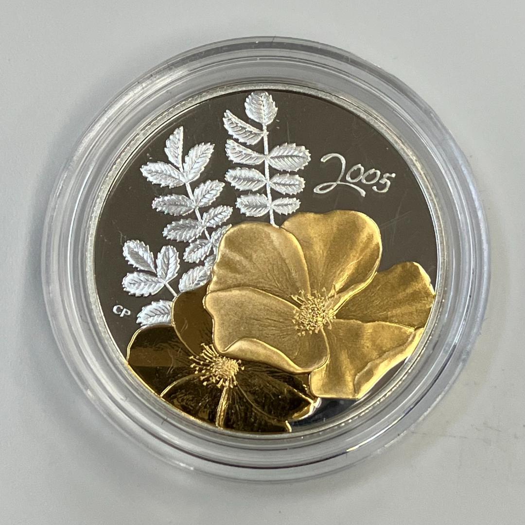 カナダ王立造幣局発行 ゴールデンローズ 50セント銀貨2005年