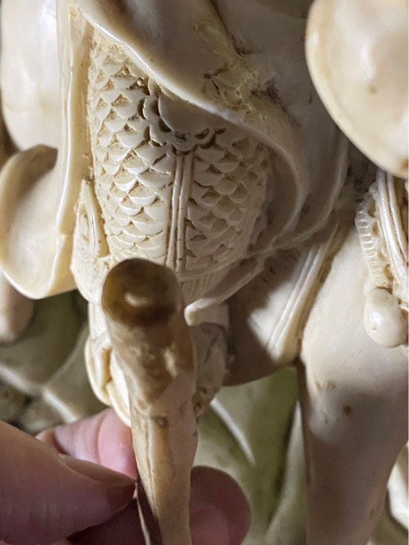 天然素材　騎馬武将像 木製台座付き　骨董