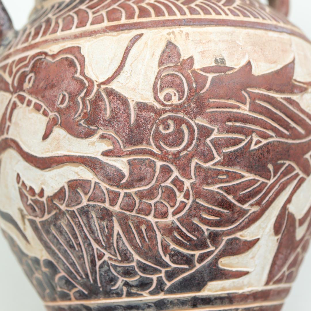 スコータイ様式 龍文耳付壺