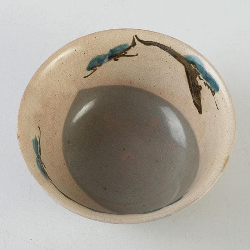 茶道具　尾形乾山作　色絵松図　茶碗　仕覆付　時代箱　Z　8609