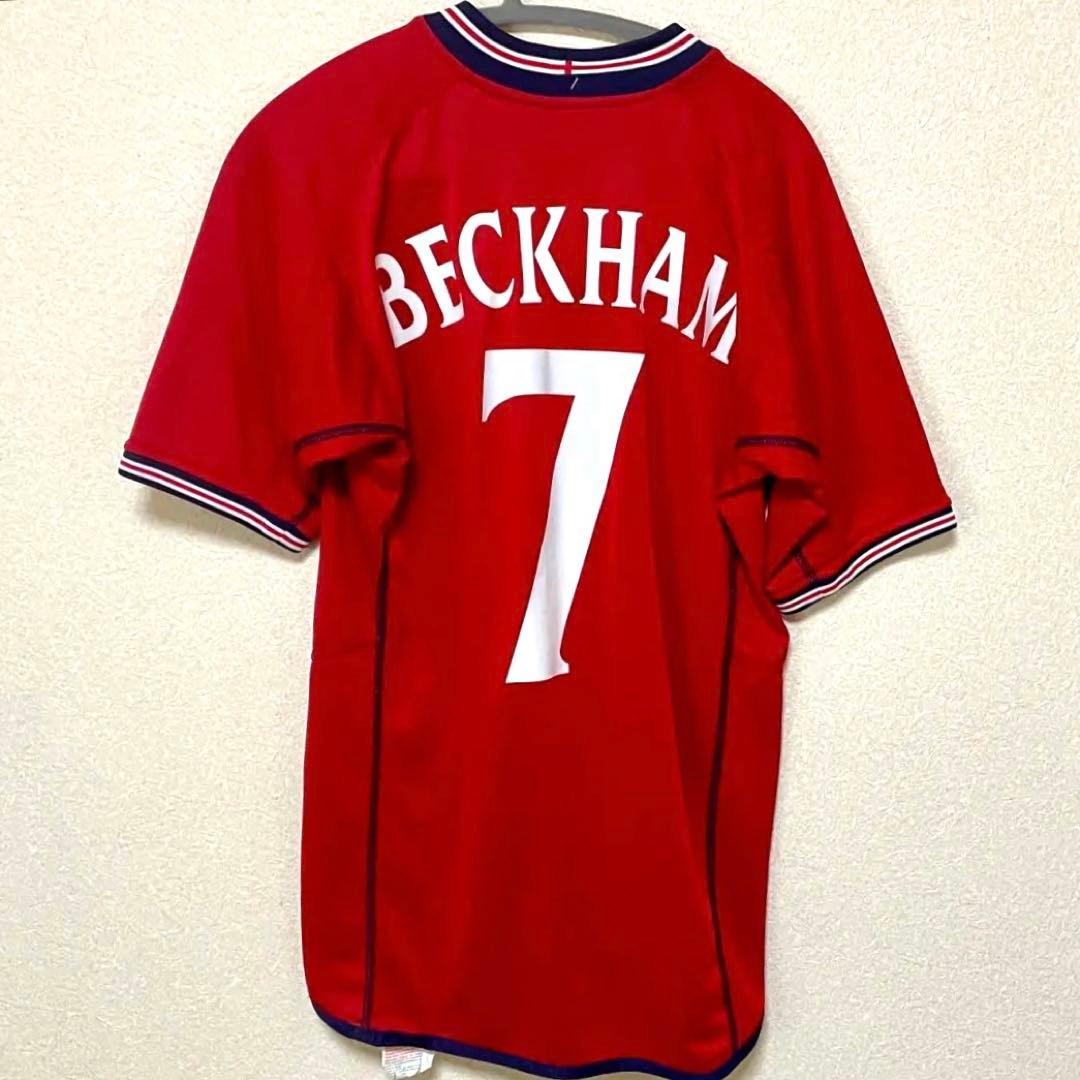 【新品タグ】02W杯ベッカム英アウェイ試合詳細刺繍　アルゼンチン戦