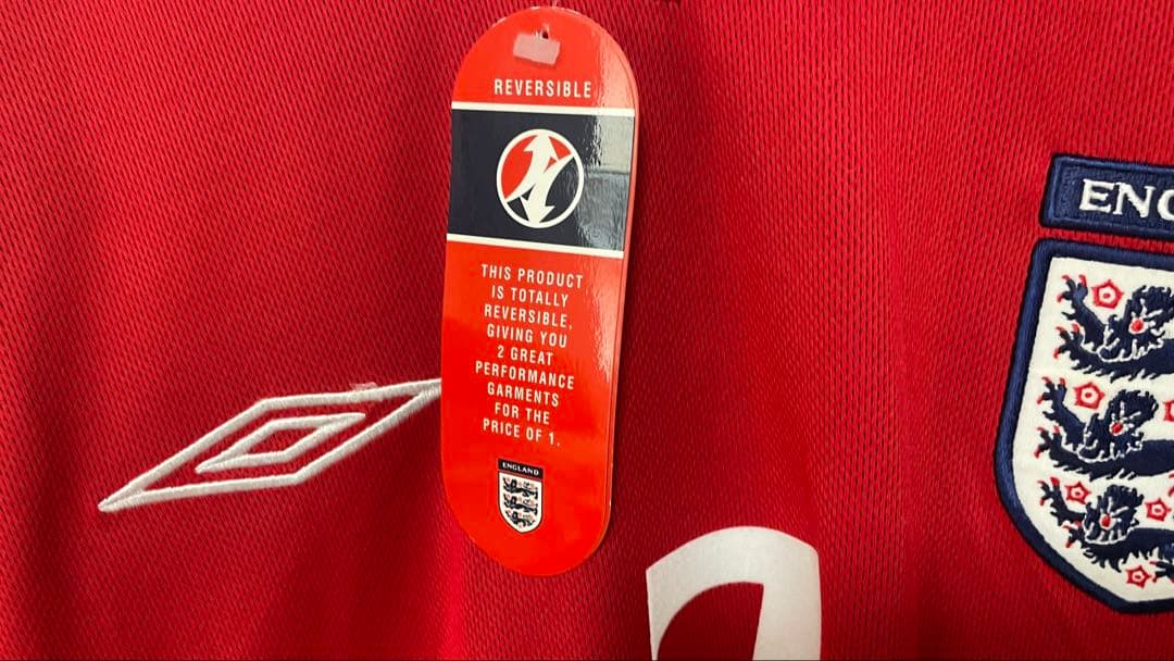 【新品タグ】02W杯ベッカム英アウェイ試合詳細刺繍　アルゼンチン戦