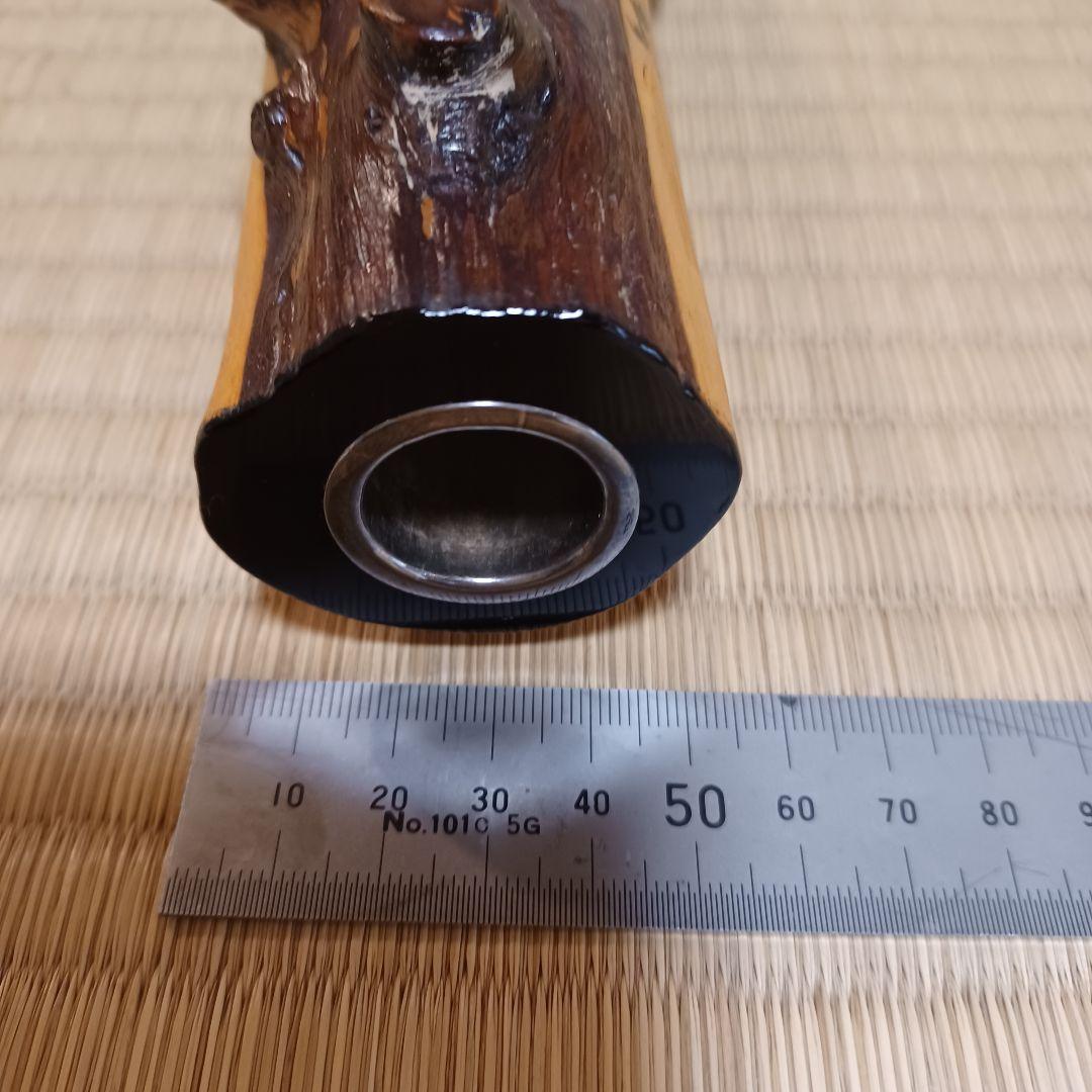 銀金具　蔦漆絵　掛花入　銀落とし　桐箱有　茶道具　漆芸　漆器　木製　⑲