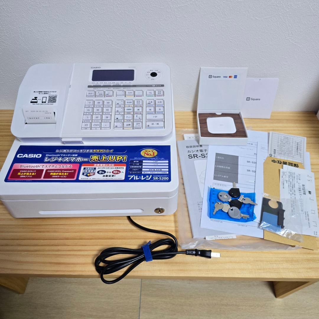 CASIO カシオ レジスター 電子レジ スクエア SR-S200 店名 美品