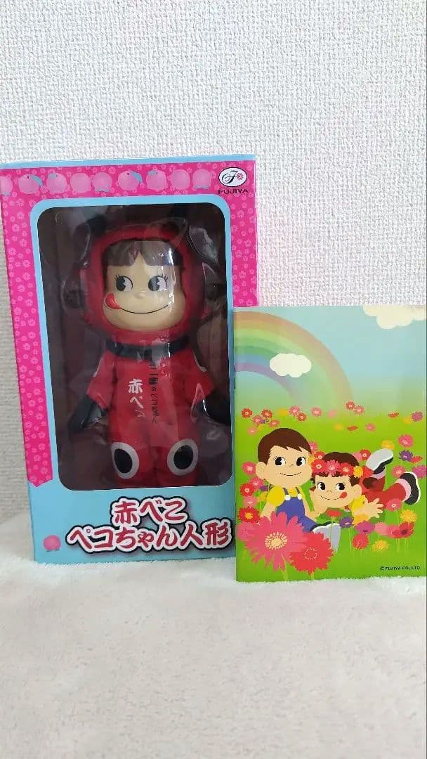 不二家　 赤べこペコちゃん 人形　メモ帳付き